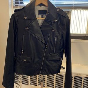 Faux leather black jacket- mint condition